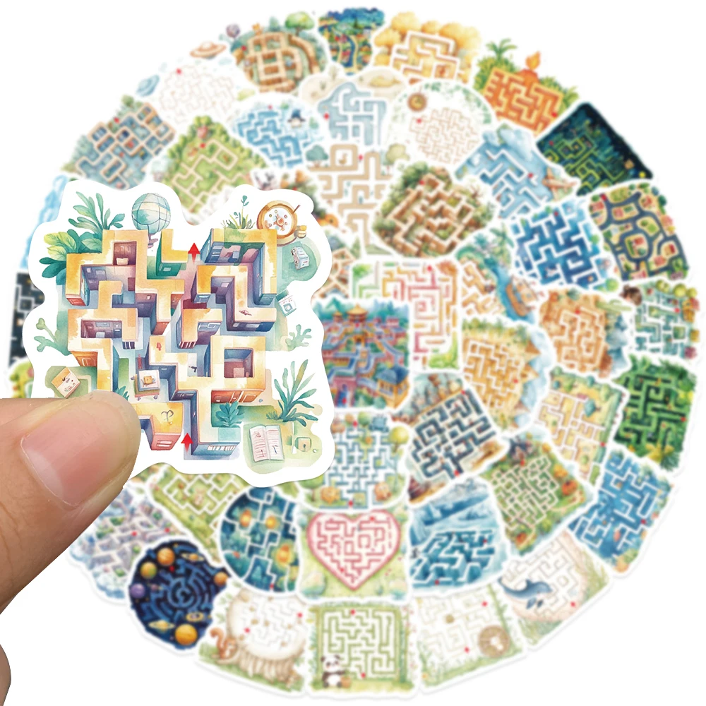 5 セットかわいい漫画迷路ガーデンステッカー防水落書き荷物ラップトップギターノート自転車ビニール電話デカール