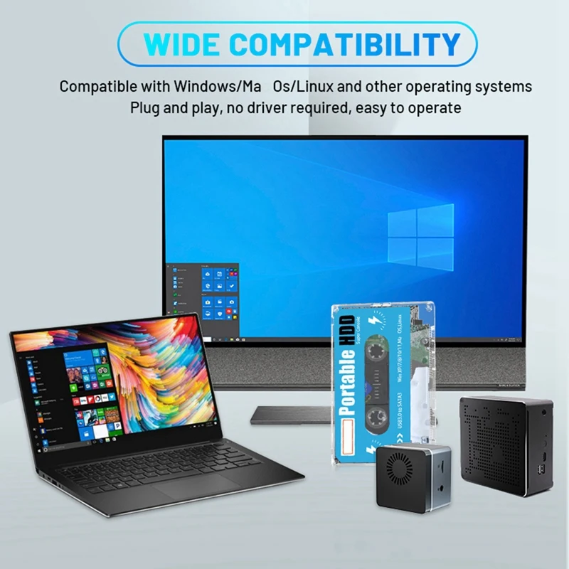قرص صلب متنقل 500G HDD مدمج 60000+ ألعاب 70+ محاكيات 38 نظام ألعاب لـ Win7/8/10/11