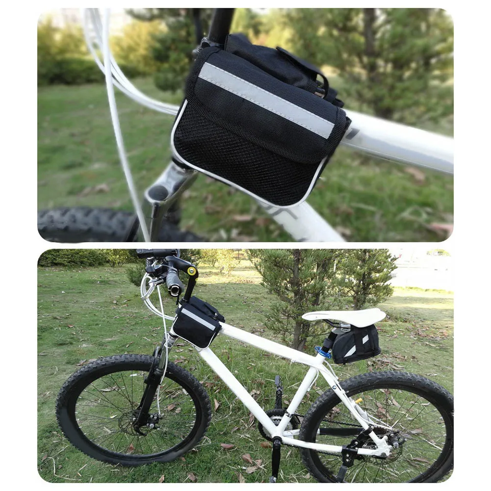 Smartphone Access Handlebar Phone Bag Front Tube Bag 145*110*45mm Size 5.8 Inches Smartphone Easy-touch Design PU Material