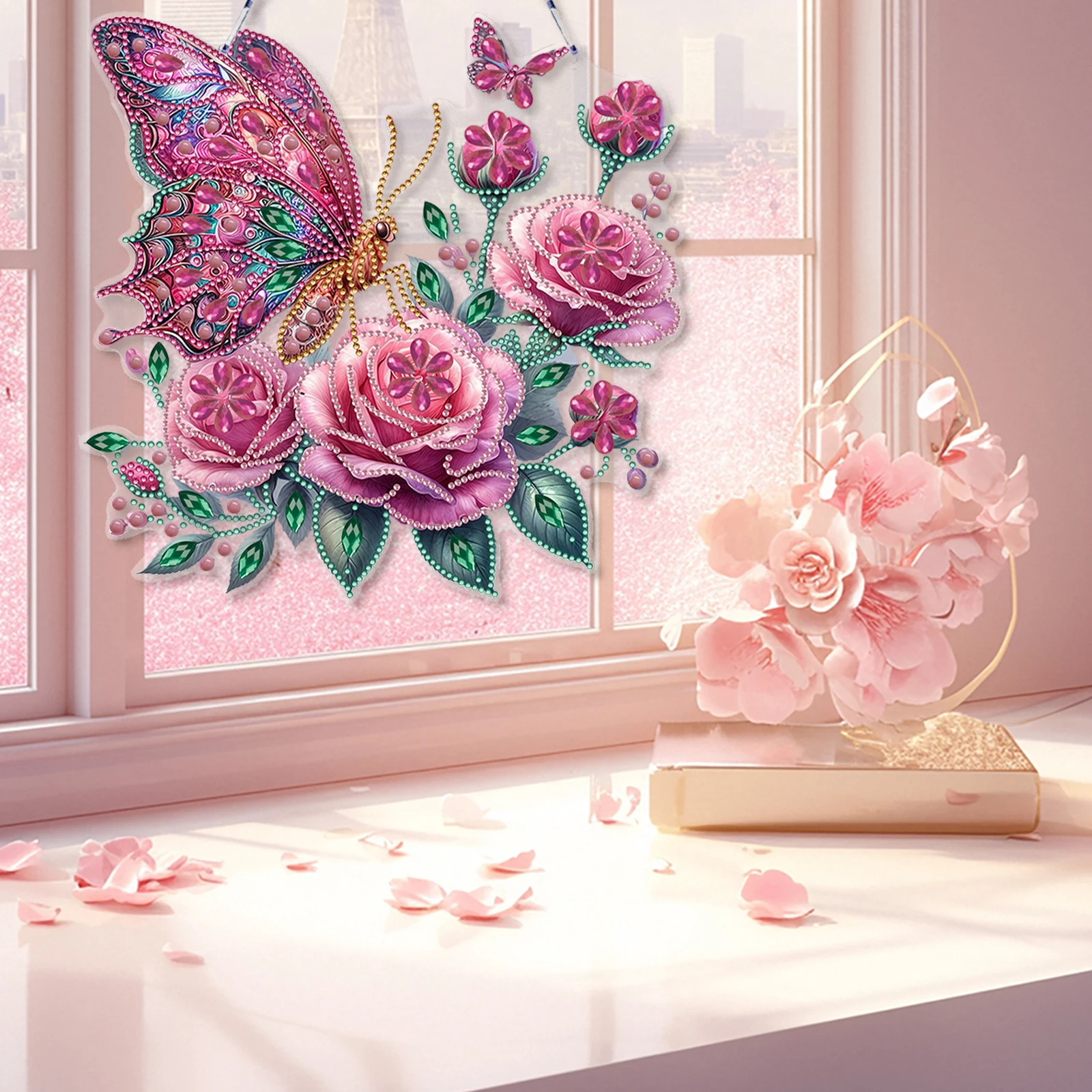 

PET Double Sided Special Shaped Animal Rhinestone Diamond Art Window Pendants Diamond Painting Hanging Ornament for Beginner