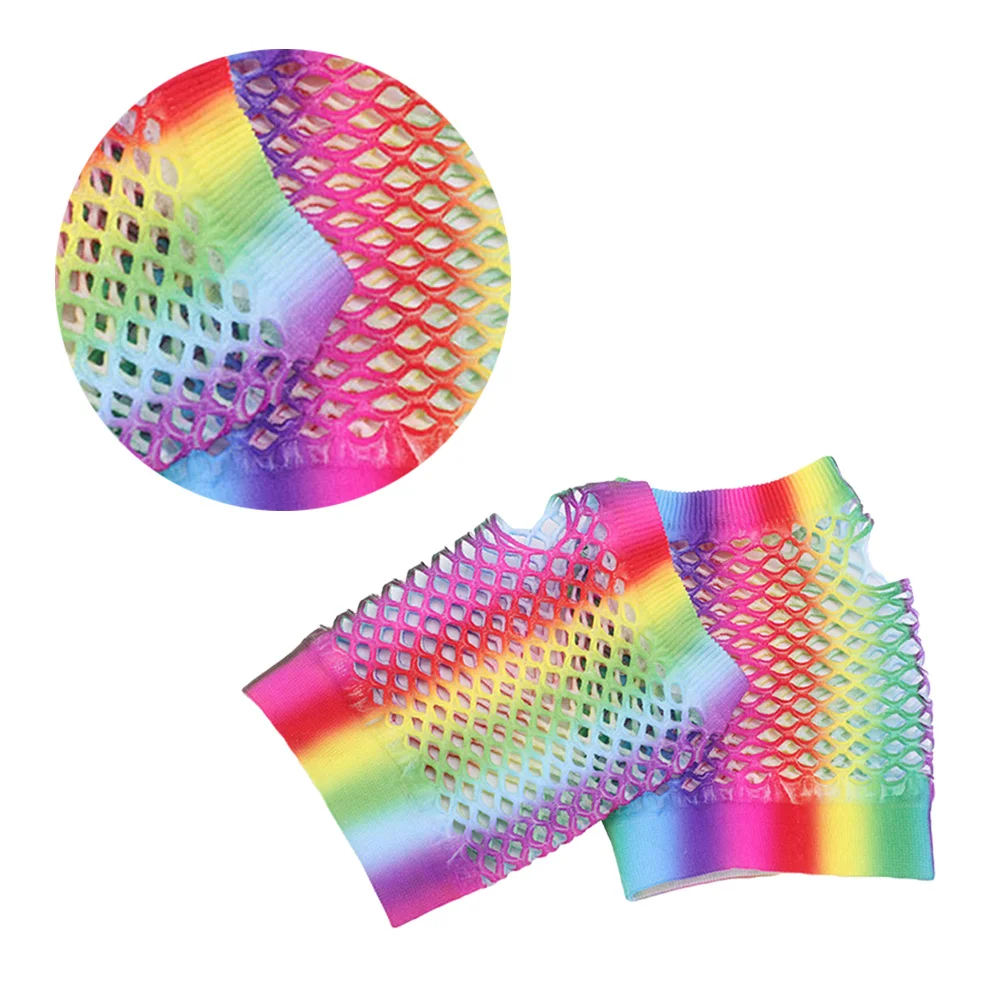 1 Pair Colorful Short Gloves For Women Lightweight Elastic Party Wedding Cosplay Costume Functional Accessory