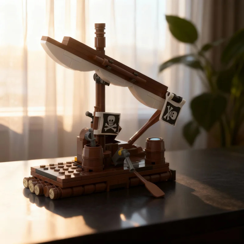 

201pcs MOC Castaway S Raft Revision Pirates I Model Building Blocks Creative Display Gift Collectible Decor Kids Premium Adult