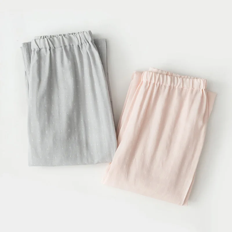 

Spring Autumn Men Women 100% Cotton Sleep Bottoms Female Night Trousers Couples Casual Simple Pajama Pants Plus Size Home Pants