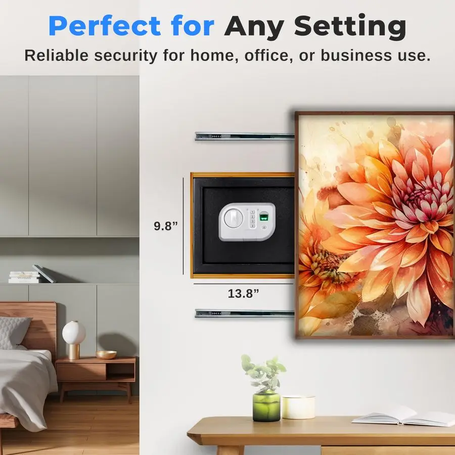 Electronic Fingerprint Safe Heavy Duty Money Safebox Digital Touch Pad Lockbox with Code amp 2 Keys Small Safe Box for Home or O