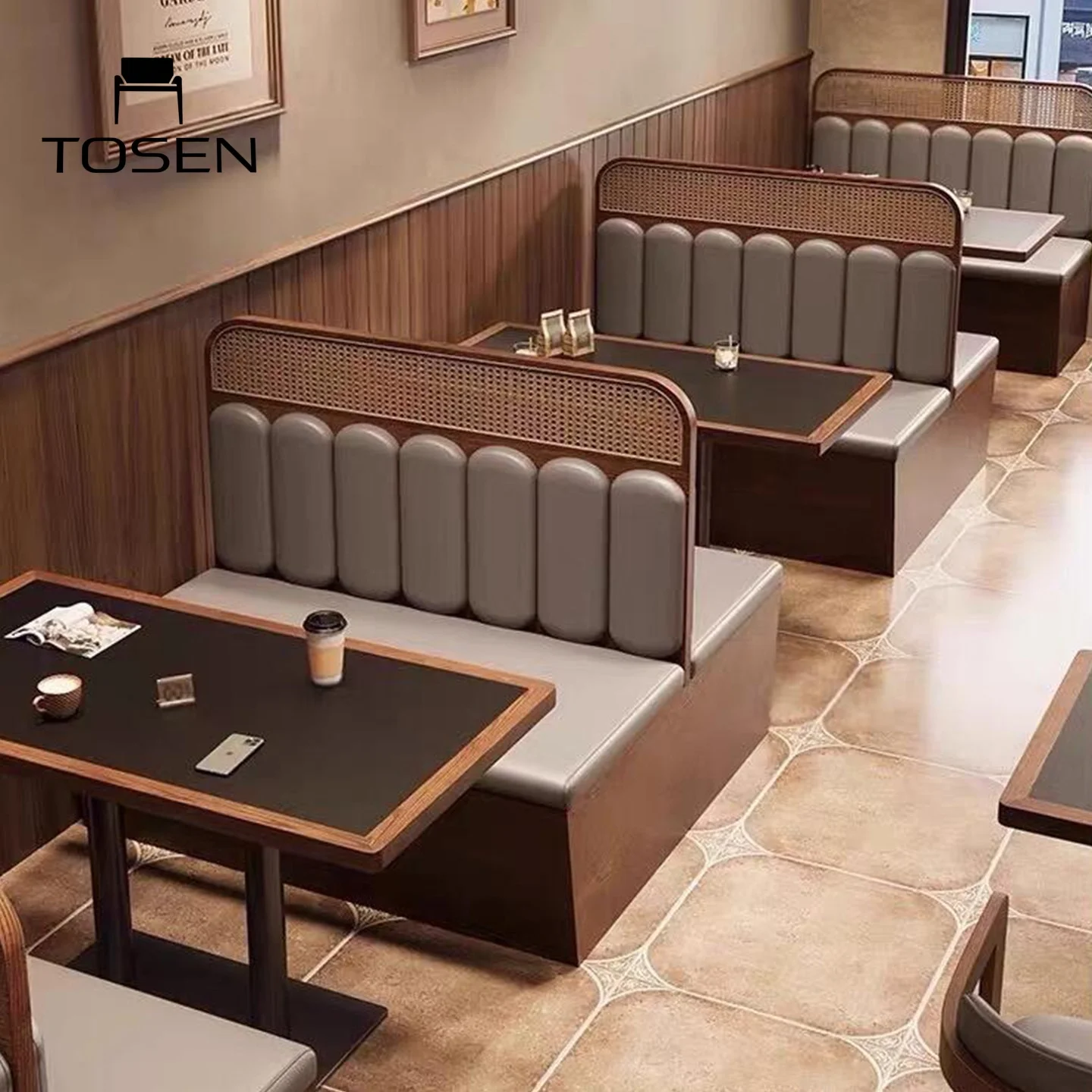 Hotel Restaurant Catering Solid Wood Long Table And Chair Set Coffee Shop Fast Food Restaurant Square Table And Chair