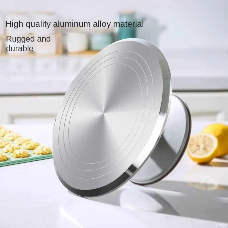 

Aluminum Alloy Cake Turntable Stand Rotating Cake Stand with Silicone Non-Slip Base for Baking & Decorating