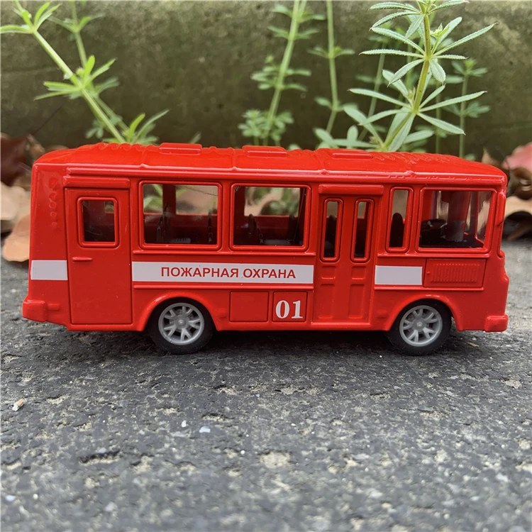 New product,1:64 alloy pull back acousto-optic bus toy,exquisite Fire bus model,Children\'s toy car,free shipping