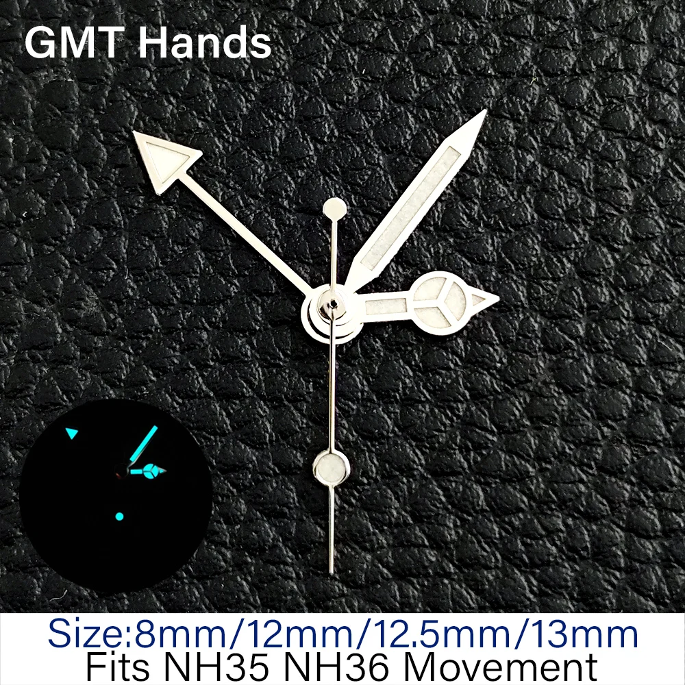 NH35 GMT Zeiger Blau/Grün Leuchtend Silber/Gold/Roségold Passend für NH34 NH35 NH36 Uhrwerk Uhrenteile für Herren-Armbanduhren Zubehör – Detail 5