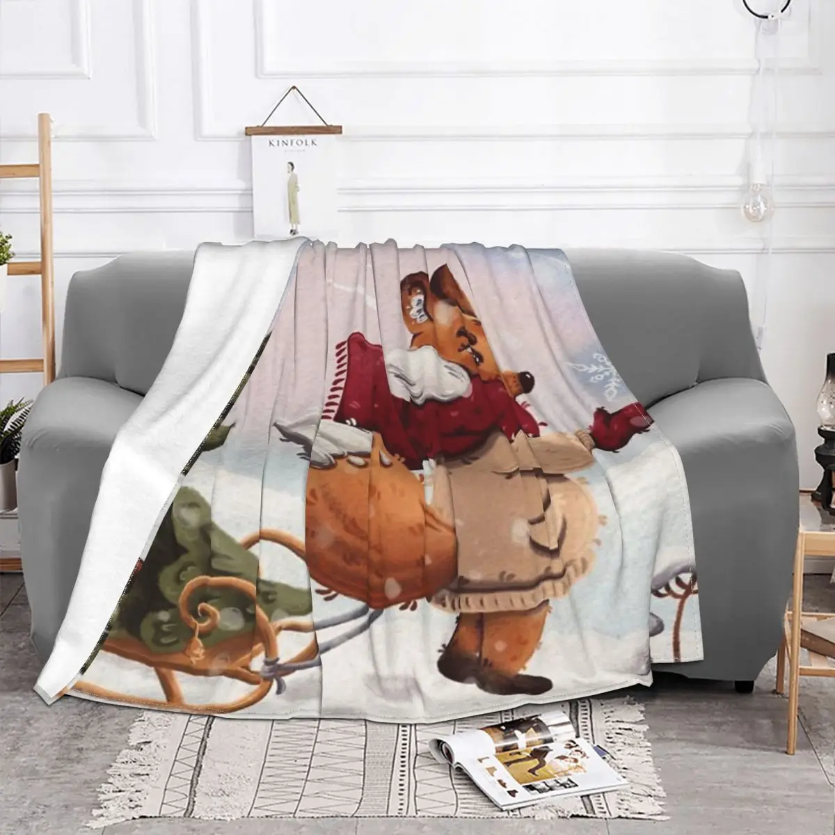 Little Fox 2 Plush Blankets Quilt For Bed Thin Wadding Blanket Throw Blanket