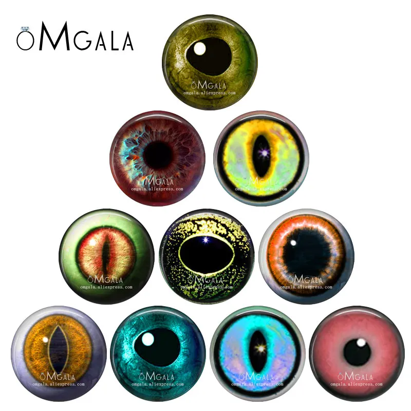 Cat Dragon Animals Toy Eyes Art Patterns  6mm 8mm 10mm 12mm 14mm 20mm 25mm Handmade Photo Glass Cabochons DIY Making Accessories