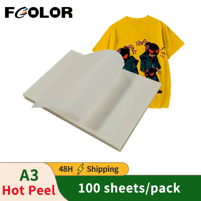 100PCS A3 DTF PET Film Matte Hot Peel For DTF Ink Printing For DTF Printer DX5 DX6 DX7 L800 L1800 DTF Transfer Printing