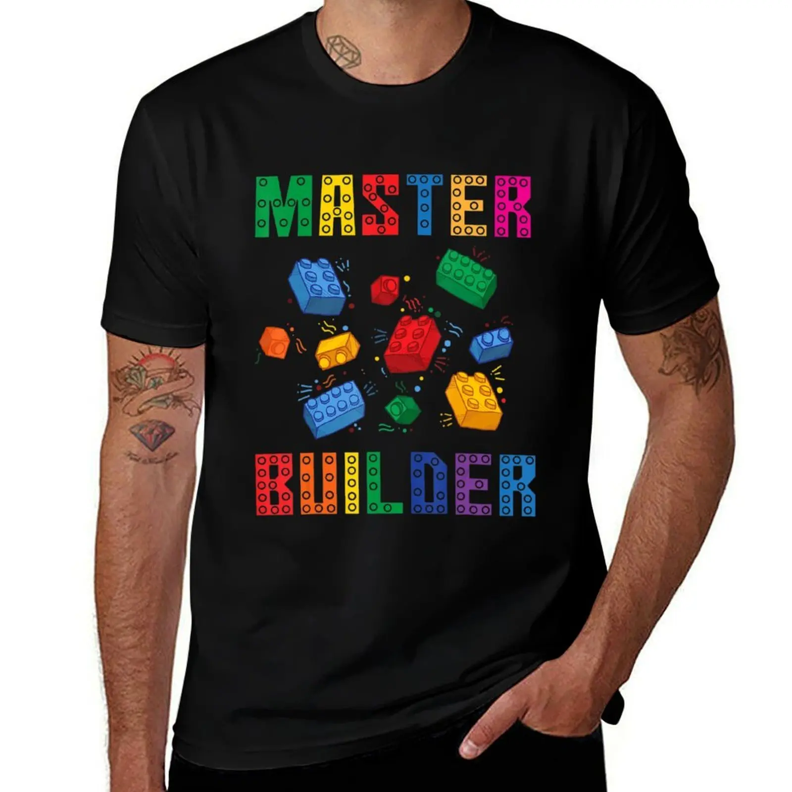Brick Builder Blocks Master Builder Kid Toy Boys Girls T-Shirt Sports Basic Short Sleeve T-Shirt