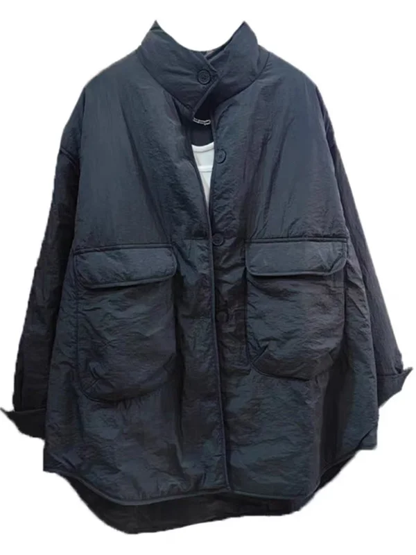 

Женская легкая хлопковая куртка средней длины, повседневная теплая хлопковая одежда большого размера, винтажная свободная посадка для поездок на работу