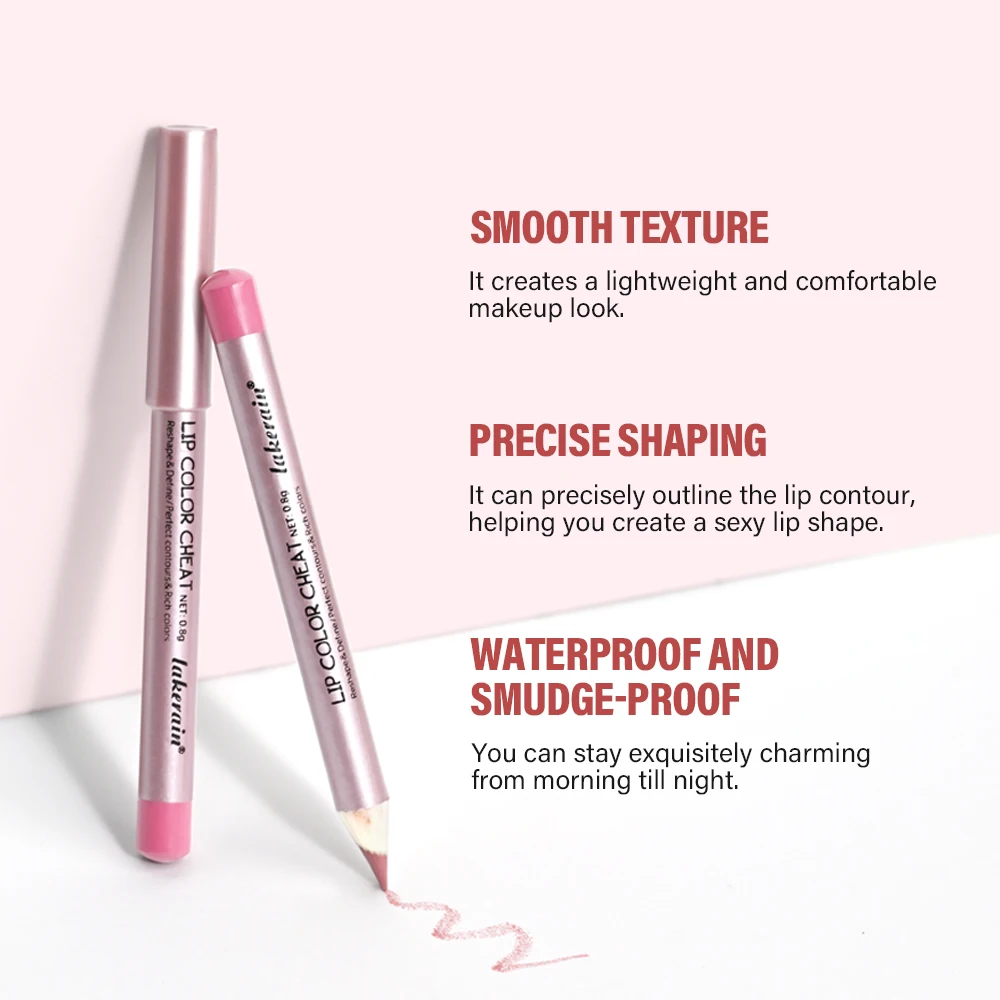 Crayon à lèvres mat imperméable, Contour marron, teinte chaude, imperméable pour les lèvres permanentes, profilateur, rouge à lèvres longue durée