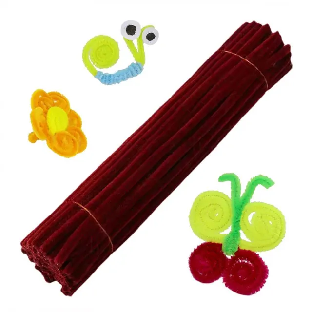 100 Stuks Twist Bar Chenille Stelen Aambeeld Draad Ambachtelijke Pijp Speelgoed Diy Strips Creatief Hobby Handgemaakt Materiaal Voor Diy Ambachtelijke Benodigdheden