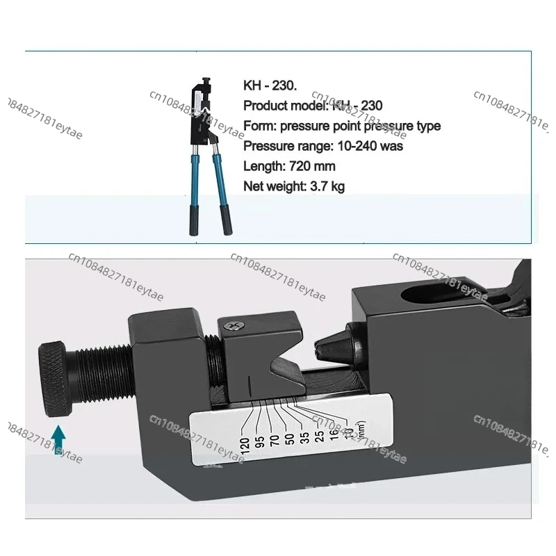 

KH-230 Portable Hydraulic Crimping Pliers Tool 10-240mm² Cable Wire Terminal Connector Hand Crimper for Mechanic