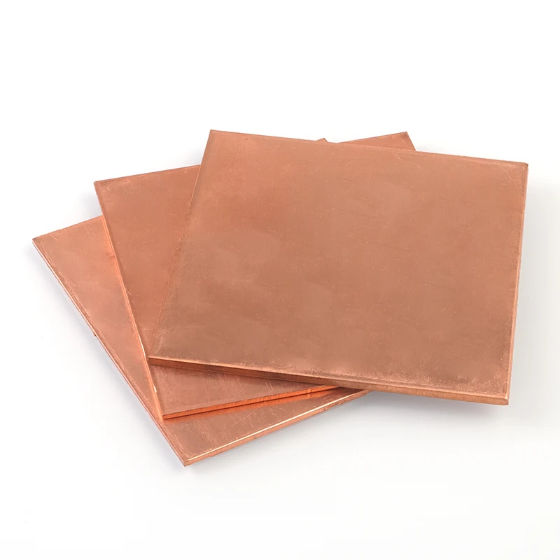 Customized 99.9% T2 pure copper plate 50x50 100x100 200x200 300x300MM Copper Cu Metal sheet for CNC machining / chip ram cooling