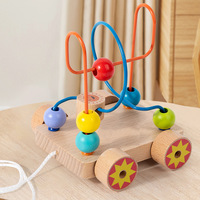 Montessori Toys Colorful Wooden Roller Coaster Educational Circle Toy For Preschool Learning Bead Maze Toy Perfect Gift For Kids