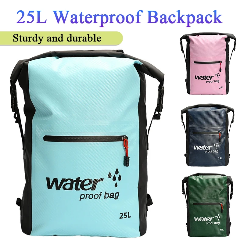 

Swimming PVC Pack Dry Bag Backpack for Women Men 25L Waterproof Shoulder Kayak Trekking Drifting Rafting Surfing Boating Bag