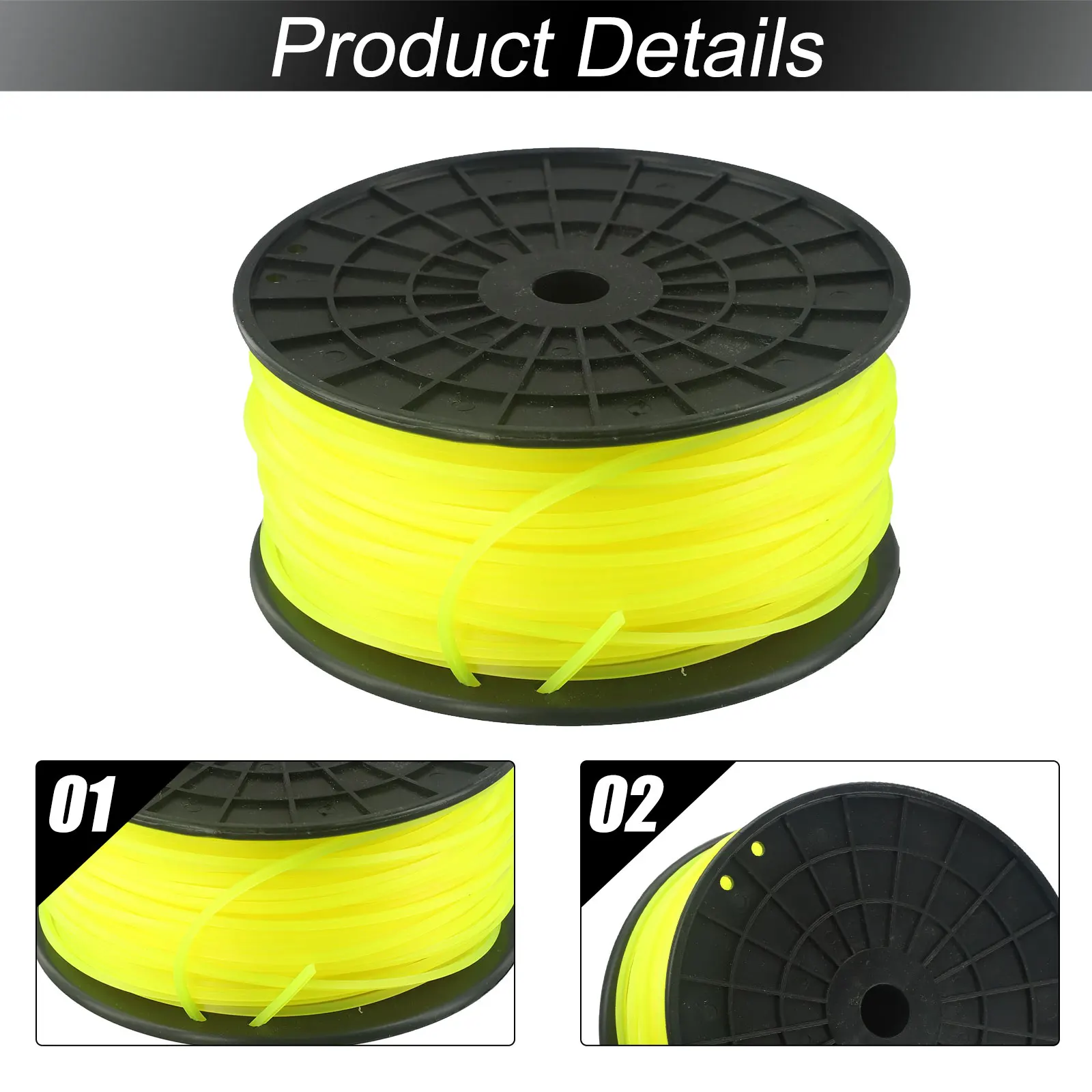 Spare Yellow Square Trimmer Line Wire For Grass Brushcutters Nylon 3mm X 100m Herramientas Ferramentas Taladros Parafusadeira