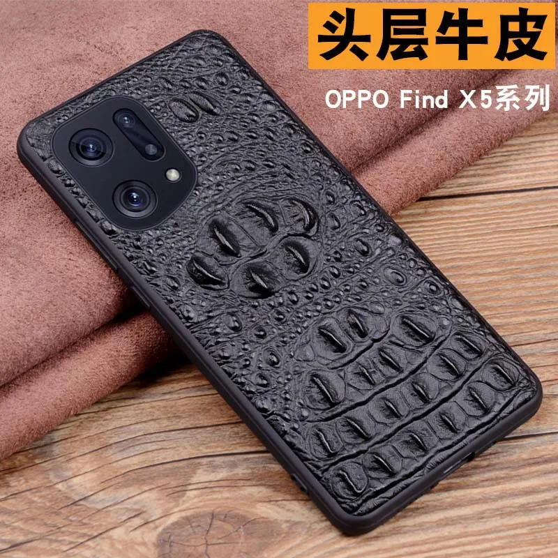 

Wobiloo Genuine Leather Cases For Oppo Find X5 Case Cool Protection Coque For Find X5 Pro Case Hard Phone Shell