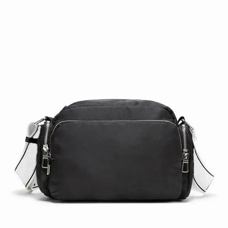 Nylon Shoulder Bag With Smooth Black Nylon Design