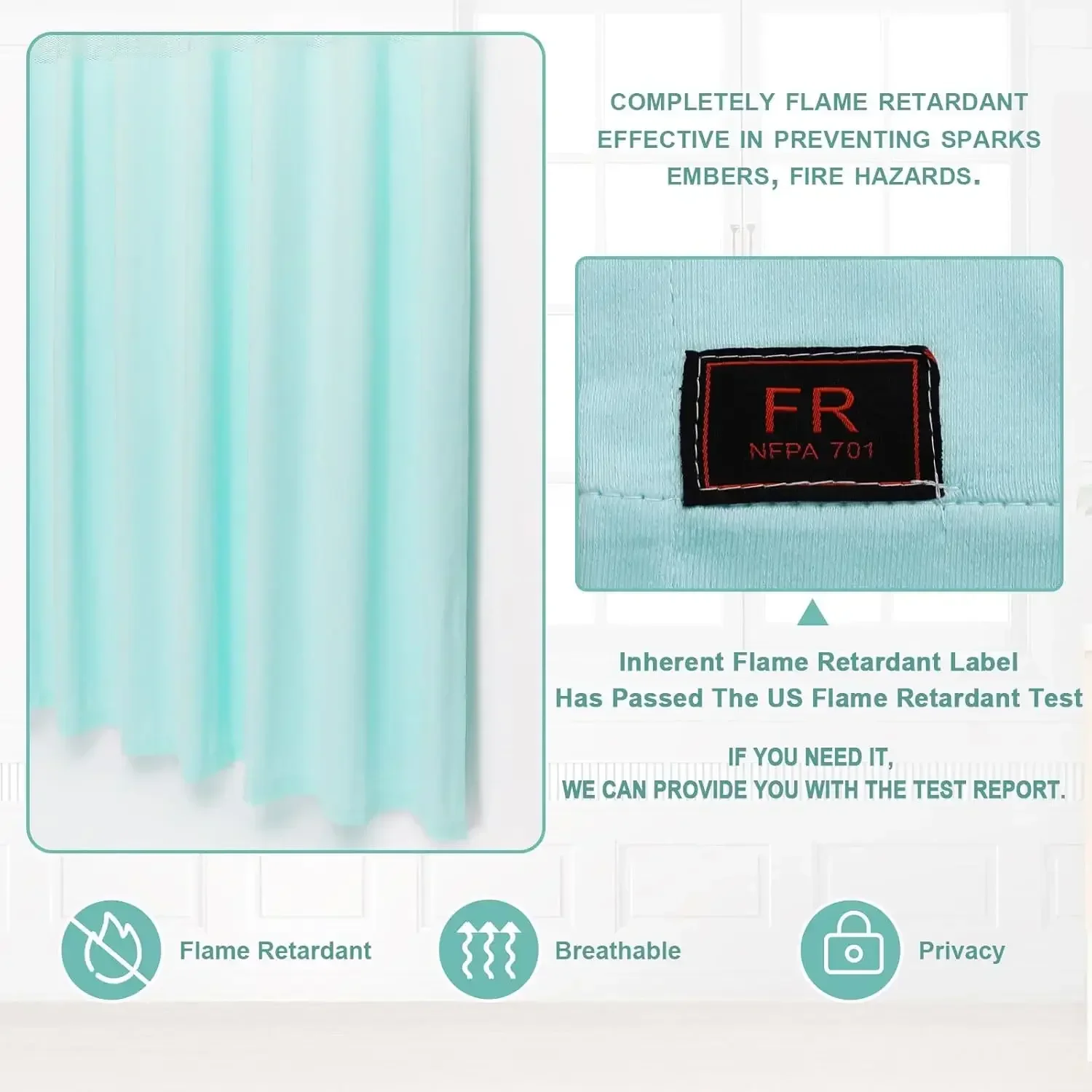 Retardant Hospital Curtain Hanging Medical Privacy Room Divider Cubicle Curtains - Meets for Fire Retardant Testing According to