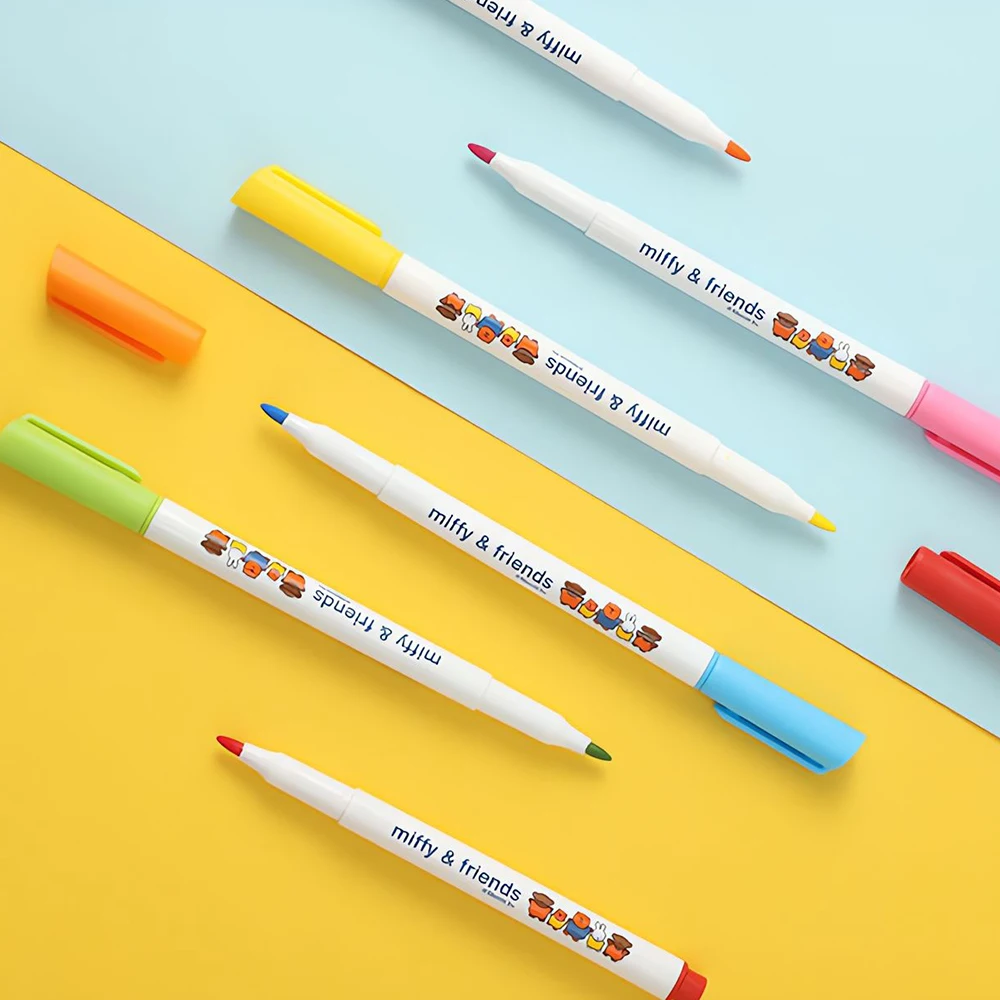 M&G 12 Colors Erasable Whiteboard Pen Children Color Painting Markers Miffy Series Conference Pen Gift 12 pcs Examination