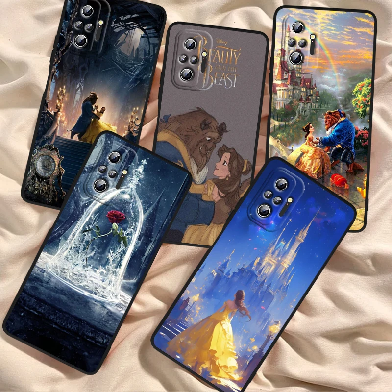 Princess Belle Disney Cartoon For Xiaomi Redmi Note 13 12R 12 12S Turbo 11 11T 11S 10 10S Pro Plus 5G Black Cover Phone Case