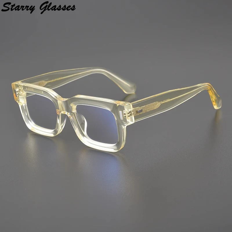 Acetát férfiak Szemüveg Vasszerkezet Négyzet Magas légnyomású levegő minőségű Akadálymentes handmade szemüvegek retro Optikai Rövidlátás Olvasmány Személyre szóló Nők eyewear