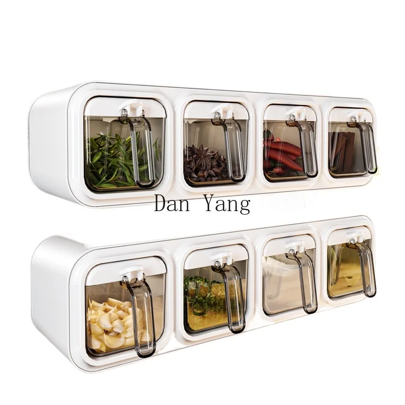 

YJ kitchen wall-mounted seasoning jar salt monosodium glutamate storage box chili spice special jar combination set