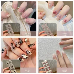 20Tips Semi Cured Gel Nail Strips Sliders Gradient Color Adhesive Full Waterproof half roasted nail products decorations