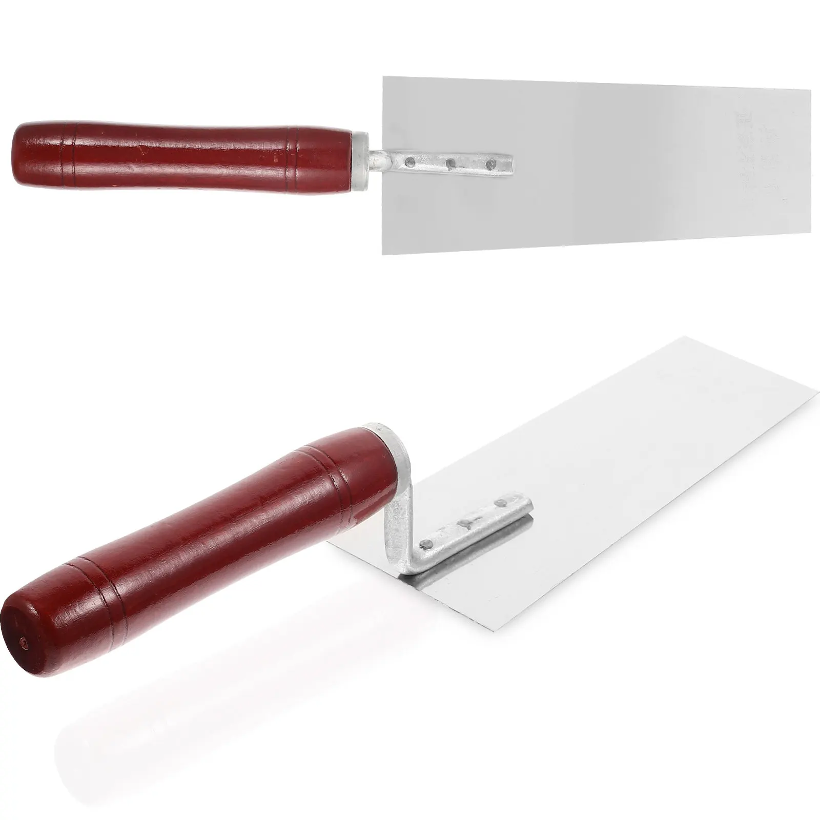 Heavy Duty Stainless Steel Plastering Trowel Putty Cutter Scraper with Ergonomic Wood Handle for Drywall Joints Cement Concrete