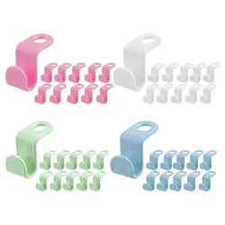 10Pcs Bundle 4 Colors Clothes Hanger Connector Hook Cascading Extender Clips Connection Hooks For Space Saving Outfit Hangers