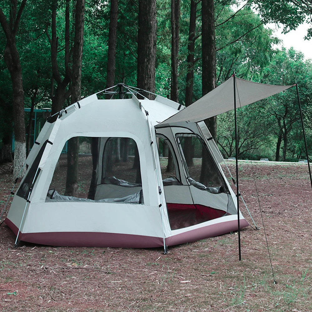 

Modification Outdoor Waterproof UV Protection 5-8 Persons Family Double Layers Oxford Picnic Automatic Popup Camping Tent