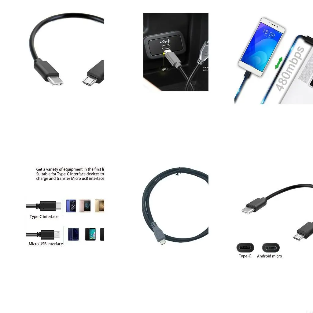 193A Phone Charging Adapters Type C to USB Cable for All Type C Plugs