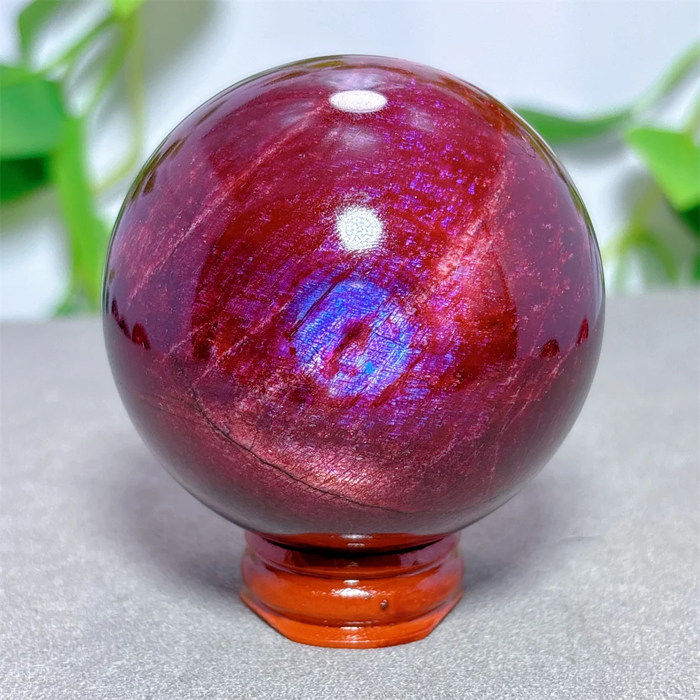 Red Moonstone Palm Sphere Crystal Natural Stone Quartz Stone Minerals Home Decoration Reiki Gifts Energy Healing Luck Love