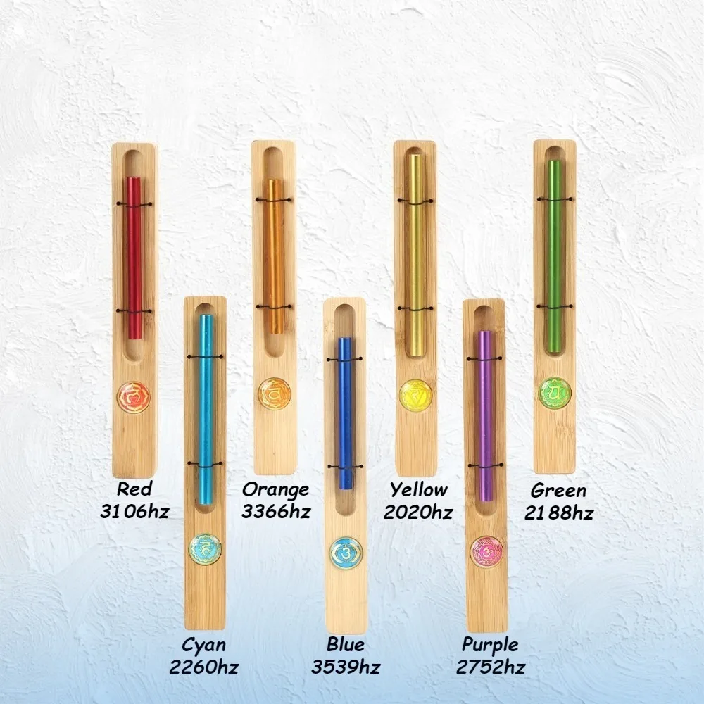 Colorful Wooden Sound Bundle Chimes Handmade 3106Hz/3366Hz/2020Hz Percussion Instrument Sound Beam Healing Meditation