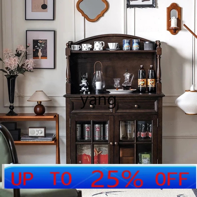 

LH solid wood dining side cabinet retro home restaurant tea cabinet multi-functional wall integrated wine cabinet