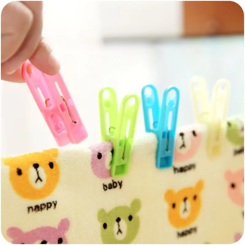 20/40Pcs Clothes Pegs Strong Windproof Laundry Clothespins Plastic Clothes Clip Hangers for Underwear Socks Drying Stand Holder