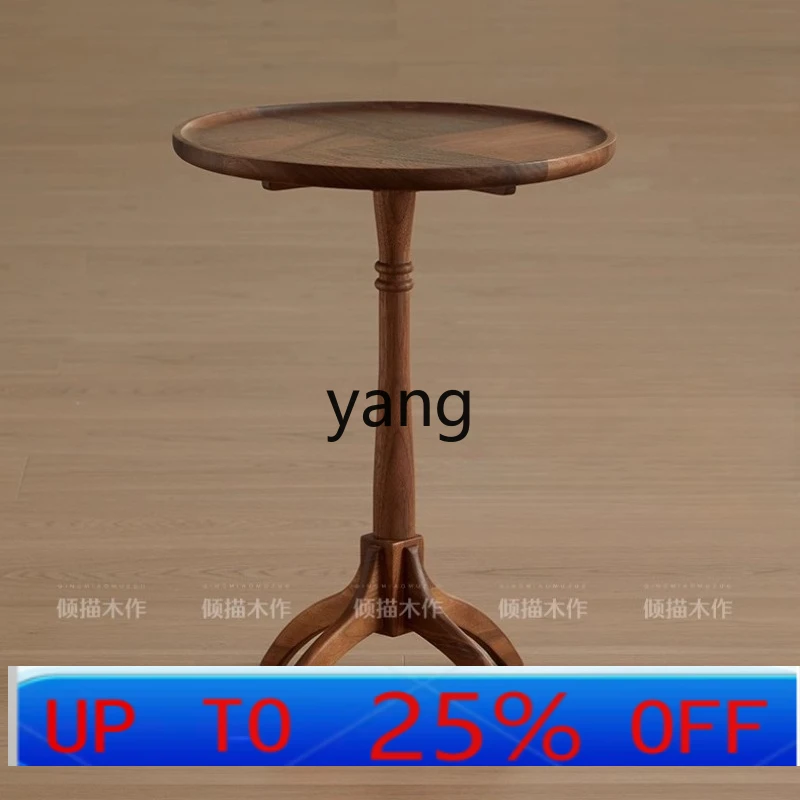

LM small coffee table living room household small round table solid wood medieval round table