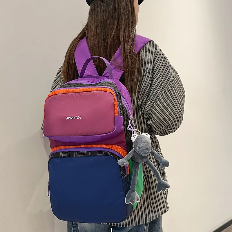 حقيبة ظهر للسفر من قماش النايلون المقاوم للماء، حقيبة ظهر متعددة الوظائف ذات سعة كبيرة على شكل جبل خفيف #3