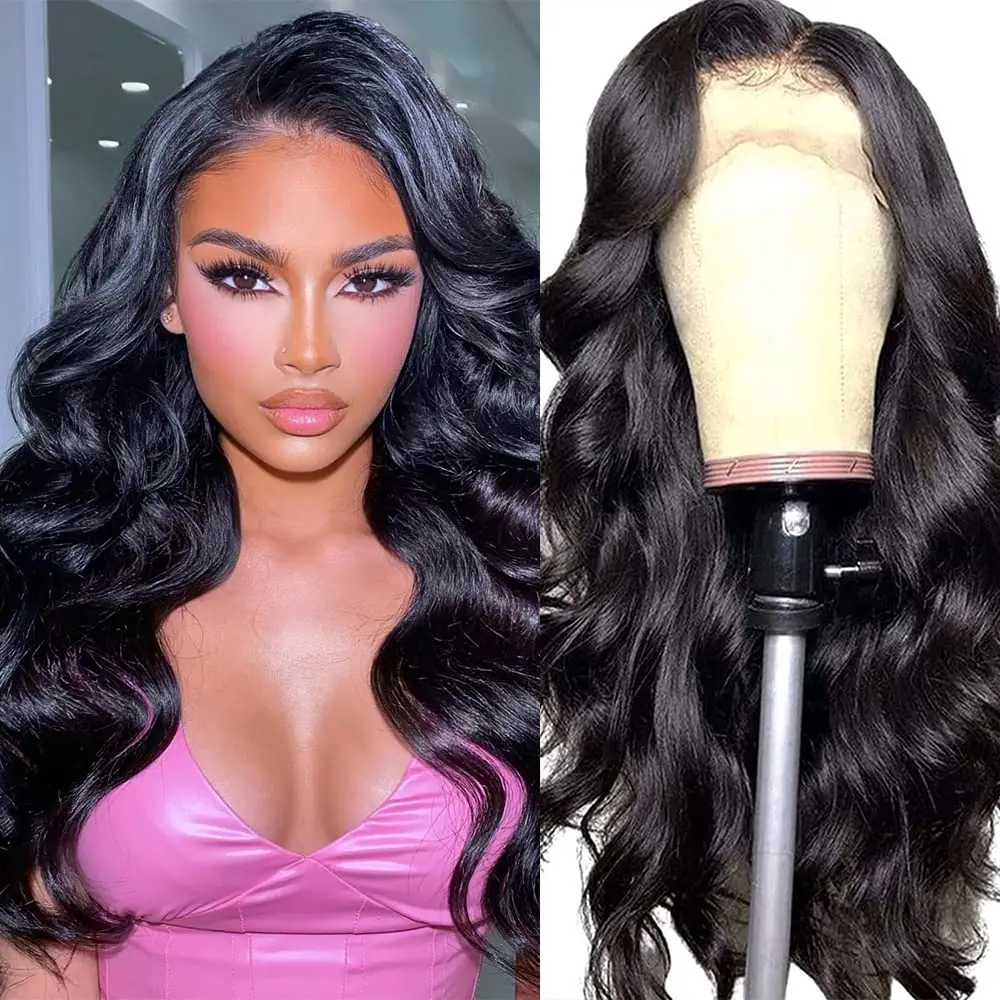 13x4 Lace Front Wigs Human Hair Pre Plucked Body Wave Human Hair  Wigs for Women with Baby Hair 180 Density