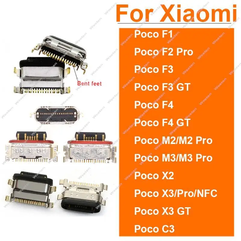 USB Charger Port For Xiaomi Pocophone F1 POCO F2 F3 F4 GT M2 M3 X2 X3 GT NFC Pro C3 Micro USB Connector Charging Dock Jack