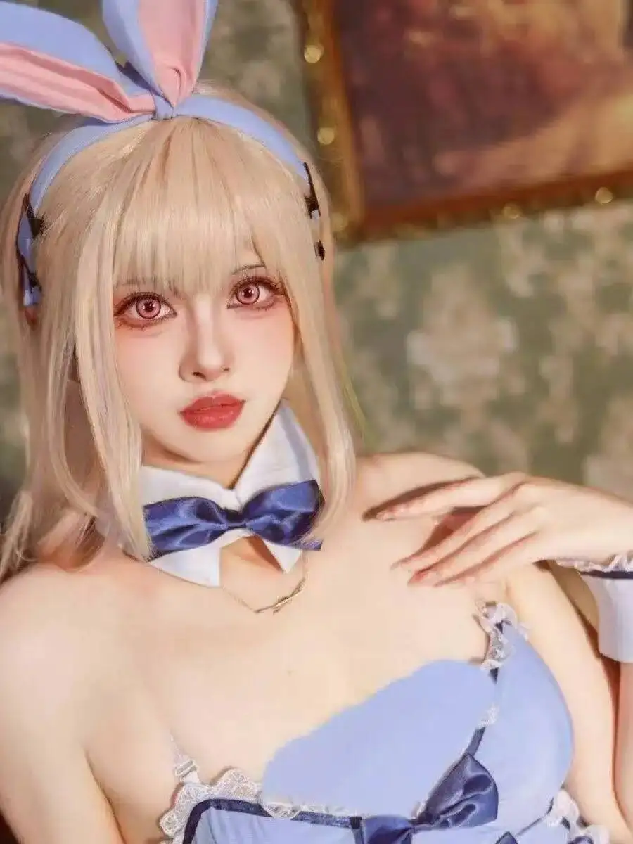 Robe de Cosplay garnie de dentelle, avec nœud papillon, épaules dénudées, dos nu, décolleté en V profond, sans manches, charmante, pur désir, boîte de nuit OTN3