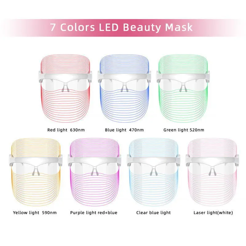 7 Colors LED Light Beauty Face Mask Facial SPA Photon Therapy Anti Aging Remove Wrinkle Acne Rejuvenation Skin Care Tool