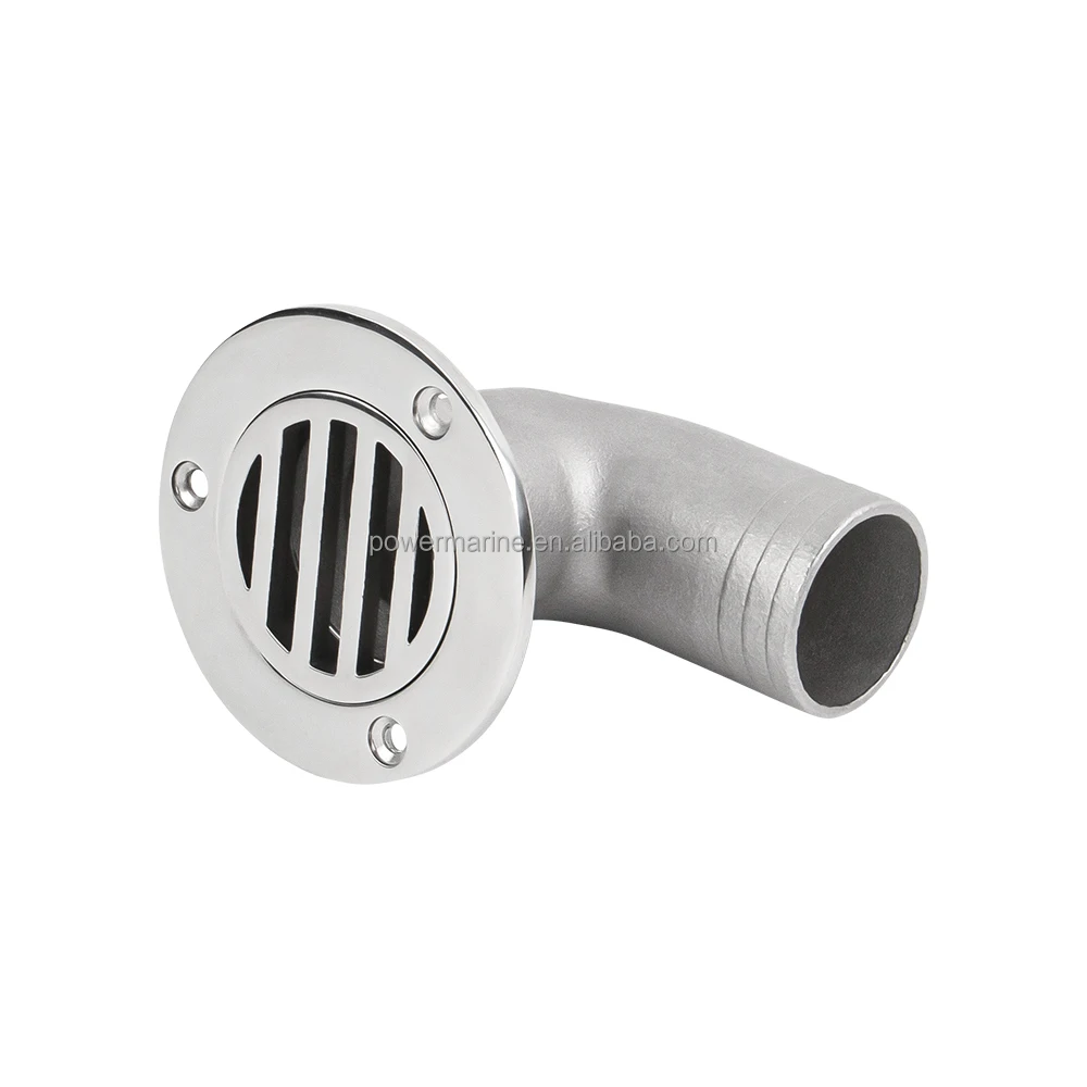 

STLF Power Marine Deck Drain 316 Stainless Steel Yacht Parts Removable Cover 90 Degree Boat Deck Floor Drain