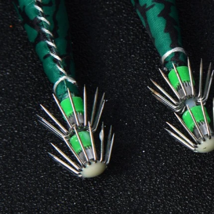 5 قطعة الصيد إغراء مضيئة الذيل البلاستيك خطاف صيد على شكل سمكة هوك المياه المالحة الطعم الصيد إغراء معالجة ل الأخطبوط الحبار الصيد