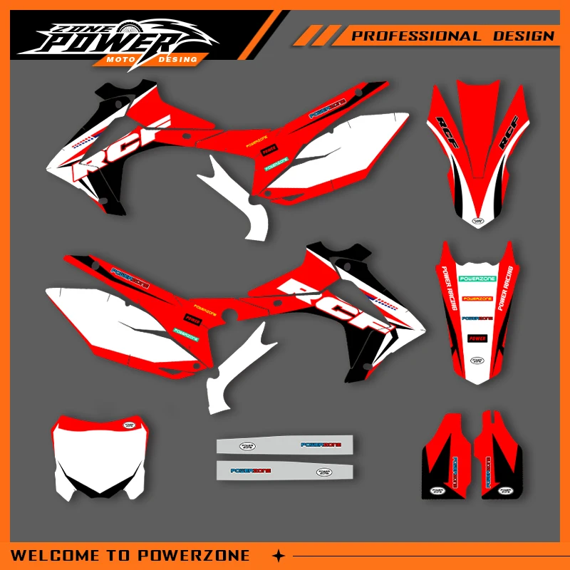 

POWERZONE Мотокросс команда графический фон стикер наборы наклеек для HONDA 2013-2016 CRF450R 2014-2017 CRF250R по индивидуальному заказу 03