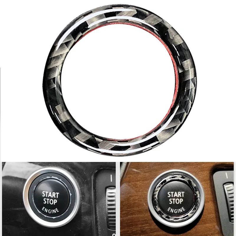 Carbon Fiber Ring Engine Power Switch Start Stop Button Trim Sticker Fit For BMW E90 E92 E93 3 series E89/Z4 (2009-2012)